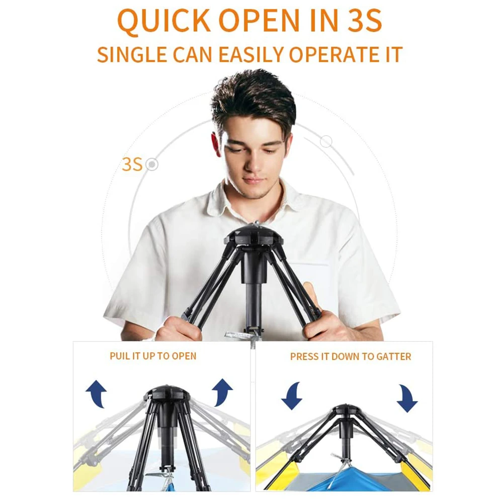 Hewolf Auto 3-4 Person Tent - Camel 6 Hewolf Auto 3-4 Person Tent - Camel - Image 4