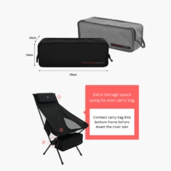 KZM Schwyz High Lightweight Chair Black -Roam Ready 11 50f4835c a2cd 4640 89a6 b3b912b35f04