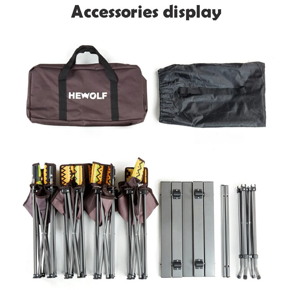 Hewolf 5pcs Set Camping Foldable Table And Chairs 12 Hewolf 5pcs Set Camping Foldable Table And Chairs - Image 10