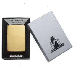 Zippo Replica Brushed Brass Refillable Windproof Lighter - 1941B -Roam Ready 1941b 3
