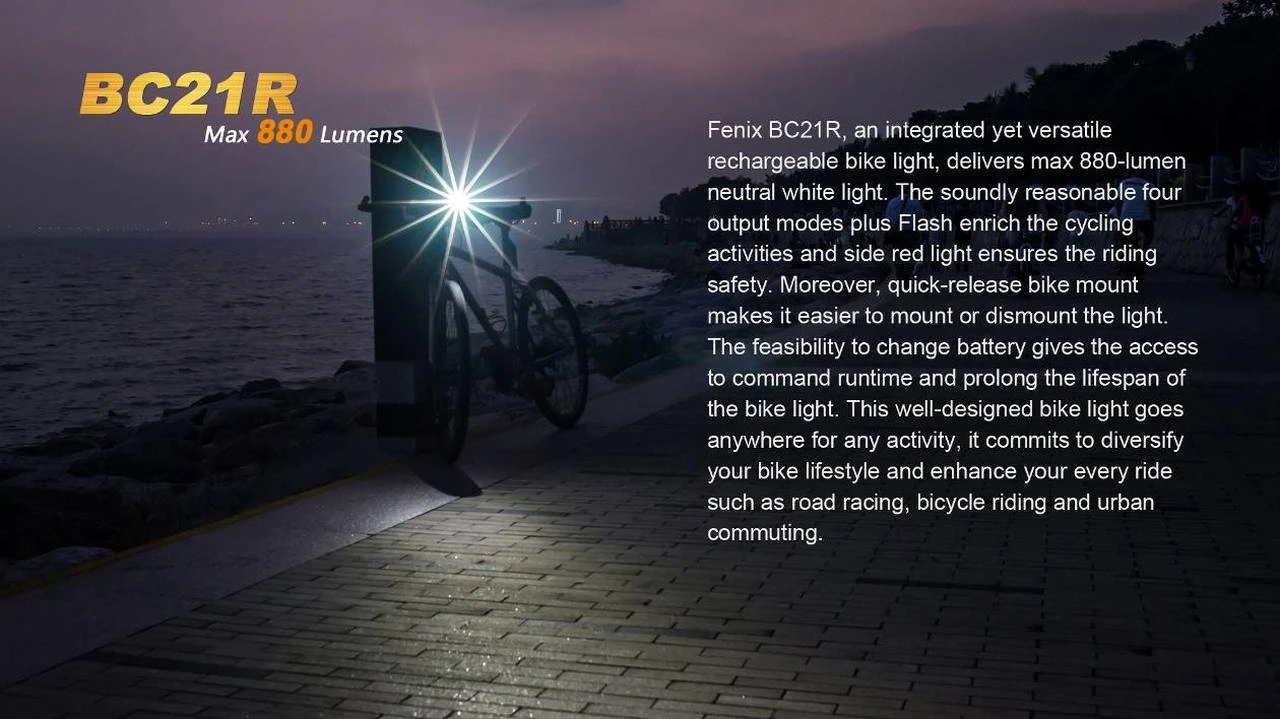 Fenix BC21R USB Rechargable Bicycle Light 880 Lumens 8 Fenix BC21R USB Rechargable Bicycle Light 880 Lumens - Image 6
