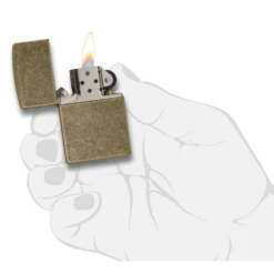 Zippo 201FB Antique Brass - Refillable Windproof Lighter -Roam Ready 201FB 1
