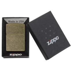 Zippo 201FB Antique Brass - Refillable Windproof Lighter -Roam Ready 201FB 2