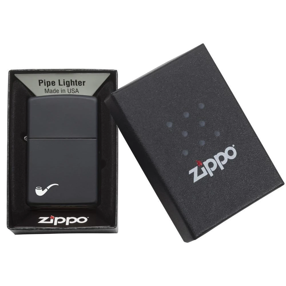 Zippo 218PL Black Matte Pipe Lighter With Pipe Logo - Refillable Windproof Lighter 5 Zippo 218PL Black Matte Pipe Lighter With Pipe Logo - Refillable Windproof Lighter - Image 3