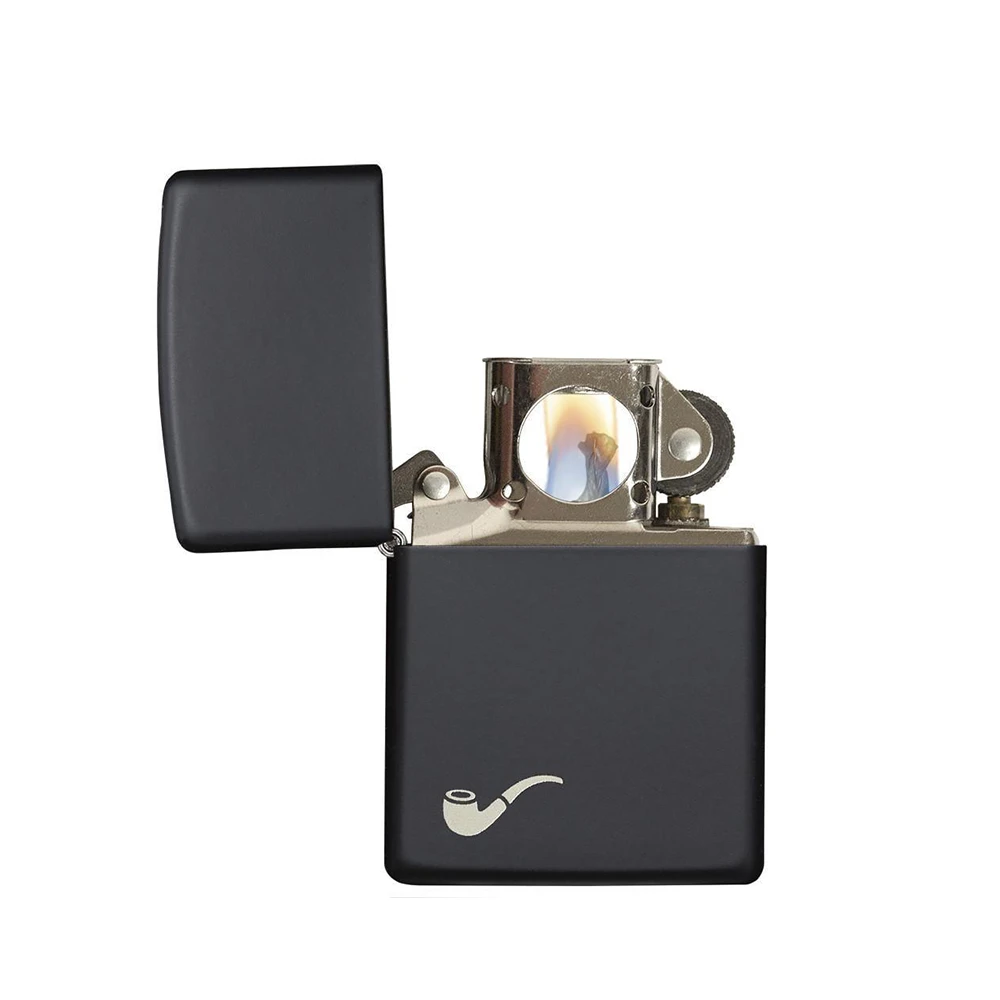 Zippo 218PL Black Matte Pipe Lighter With Pipe Logo - Refillable Windproof Lighter 4 Zippo 218PL Black Matte Pipe Lighter With Pipe Logo - Refillable Windproof Lighter - Image 2