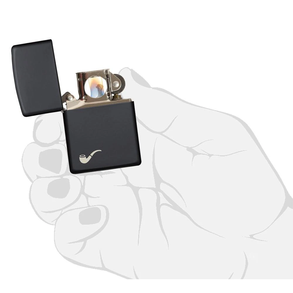 Zippo 218PL Black Matte Pipe Lighter With Pipe Logo - Refillable Windproof Lighter 6 Zippo 218PL Black Matte Pipe Lighter With Pipe Logo - Refillable Windproof Lighter - Image 4