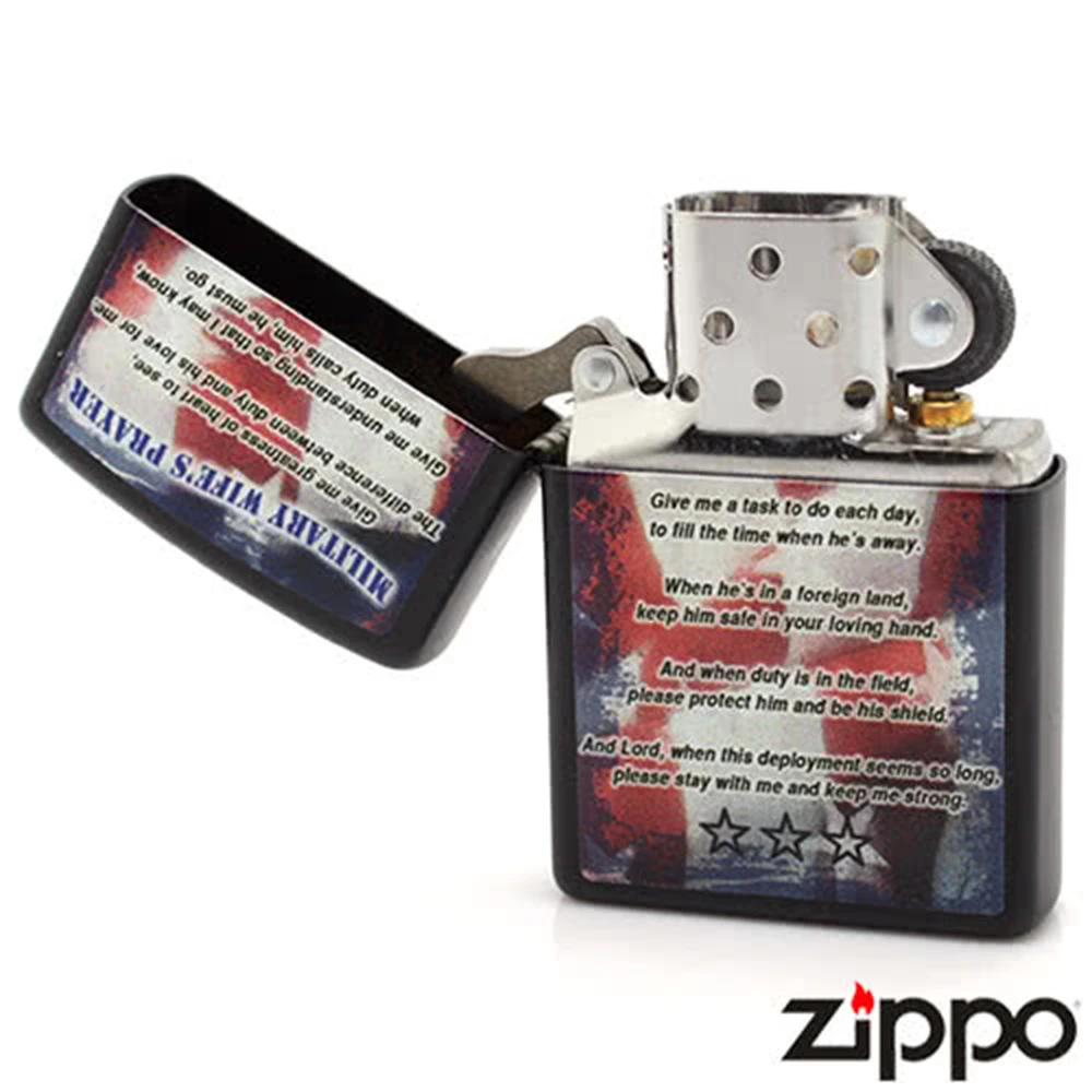 Zippo Military Wife Prayer Refillable Windproof Lighter - 28315 5 Zippo Military Wife Prayer Refillable Windproof Lighter - 28315 - Image 3
