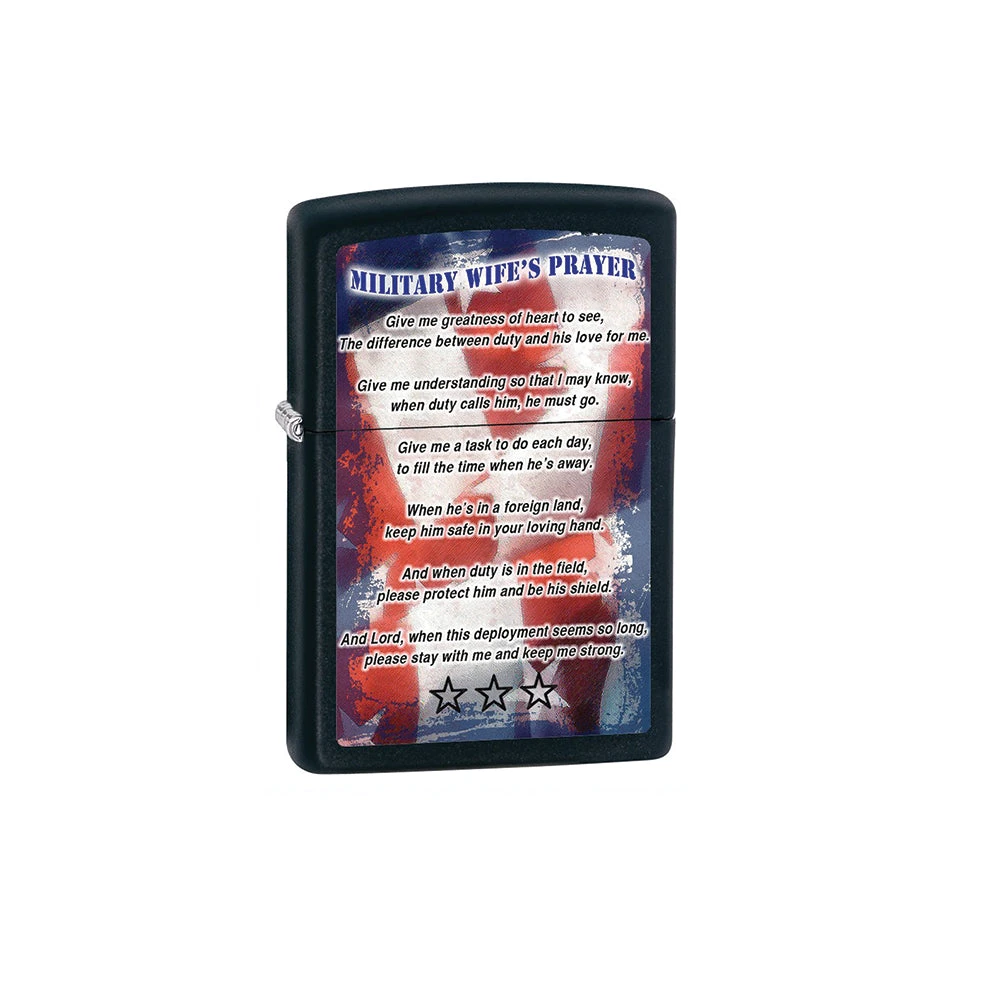 Zippo Military Wife Prayer Refillable Windproof Lighter - 28315 3 Zippo Military Wife Prayer Refillable Windproof Lighter - 28315