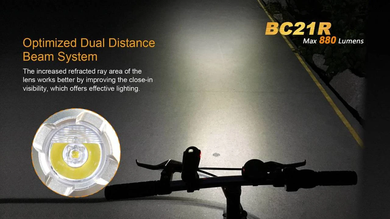 Fenix BC21R USB Rechargable Bicycle Light 880 Lumens 4 Fenix BC21R USB Rechargable Bicycle Light 880 Lumens - Image 2