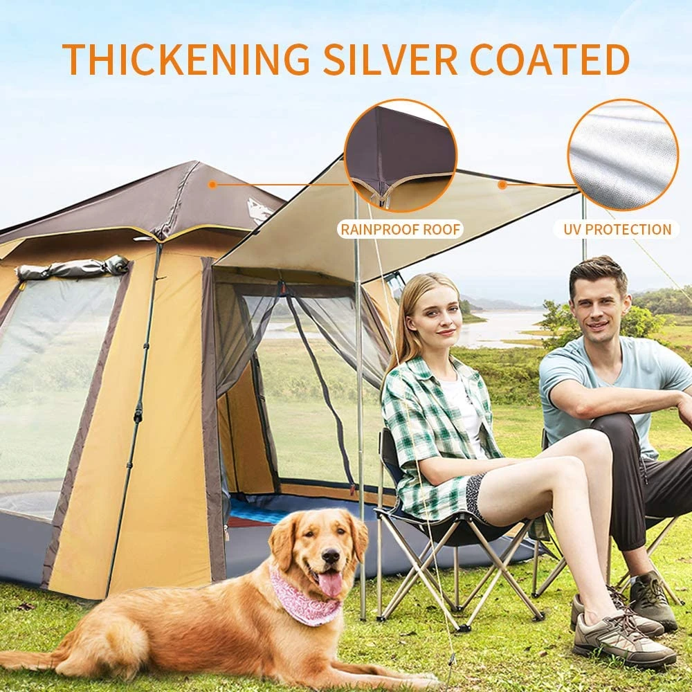 Hewolf Auto 3-4 Person Tent - Camel 9 Hewolf Auto 3-4 Person Tent - Camel - Image 7