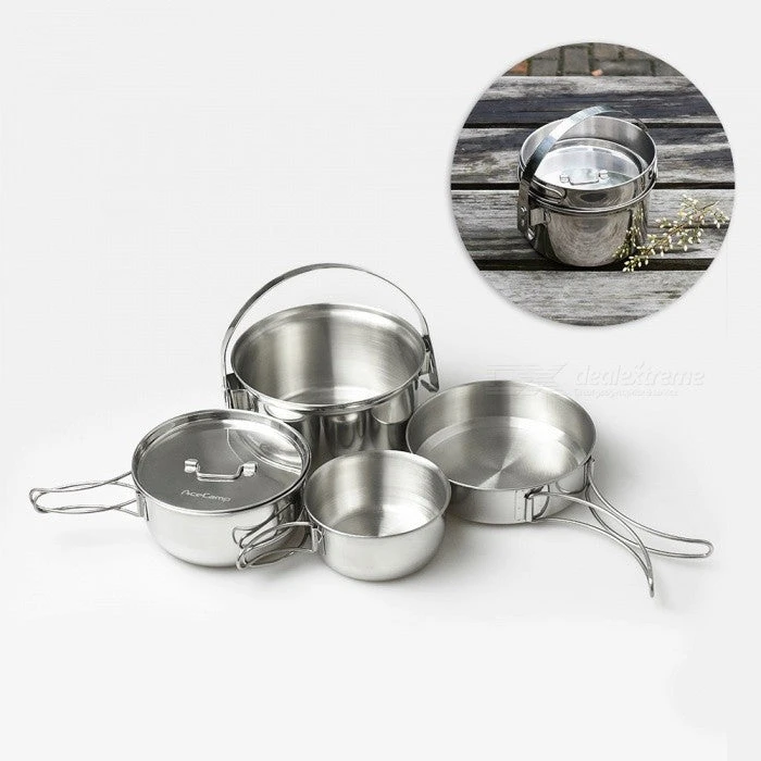 Ace Camp Stainless Steel Cooking Set 4 Ace Camp Stainless Steel Cooking Set - Image 2