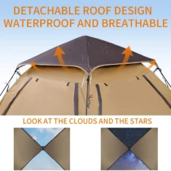 Hewolf Auto 3-4 Person Tent - Camel 15 Hewolf Auto 3-4 Person Tent - Camel -Roam Ready 7 1