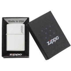 Zippo 214ZL White Matte With Zippo Logo - Refillable Windproof Lighter -Roam Ready 88