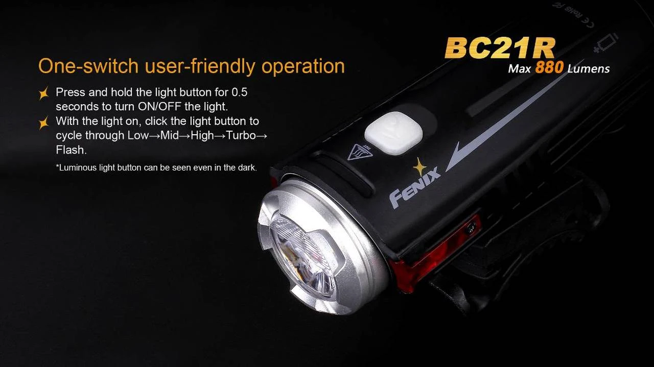 Fenix BC21R USB Rechargable Bicycle Light 880 Lumens 6 Fenix BC21R USB Rechargable Bicycle Light 880 Lumens - Image 4