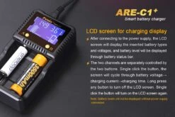 Fenix ARE-C1+ Smart Battery Charger -Roam Ready ARE C1plus battery charger lcd display