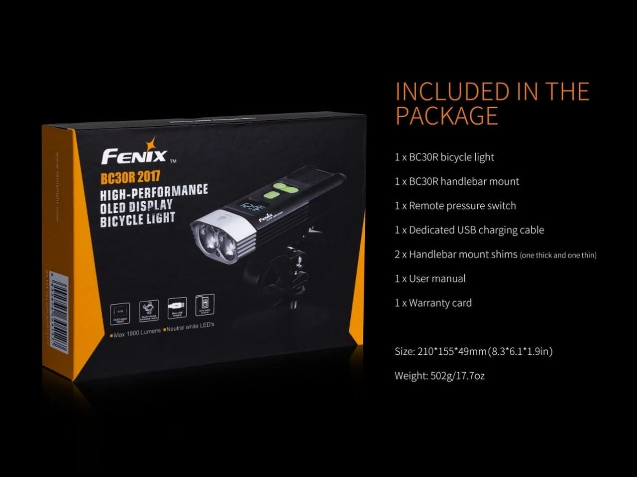 Fenix BC30R USB Rechargable Bicycle Light 5 Fenix BC30R USB Rechargable Bicycle Light - Image 3