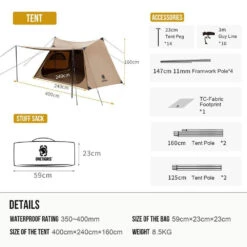 OneTigris Solo Homestead Camping Tent (TC Version) 9 OneTigris Solo Homestead Camping Tent (TC Version) -Roam Ready CE BHS06 TC A 03