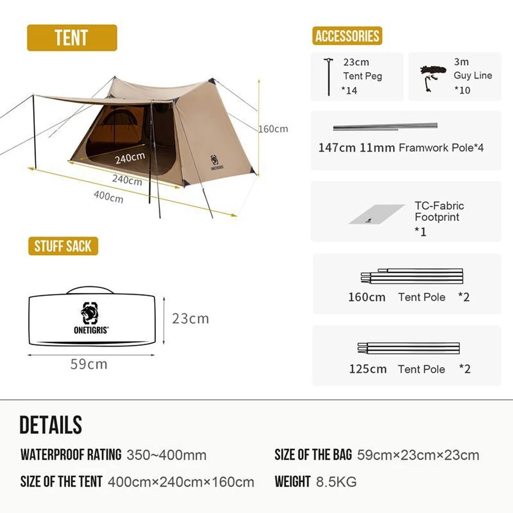 OneTigris Solo Homestead Camping Tent (TC Version) 5 OneTigris Solo Homestead Camping Tent (TC Version) - Image 3