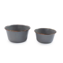 Barebones Enamel Mixing Bowl Slate - Set Of 2 -Roam Ready CKW 378 04
