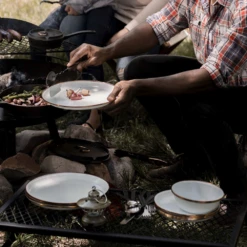 Barebones Enamel Salad Plate - Set Of 2 25 Barebones Enamel Salad Plate - Set Of 2 -Roam Ready CKW 392 03