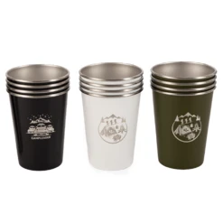 Camp Leader 4 Pcs Stainless Steel Cup - Black -Roam Ready CL01 GRN 03