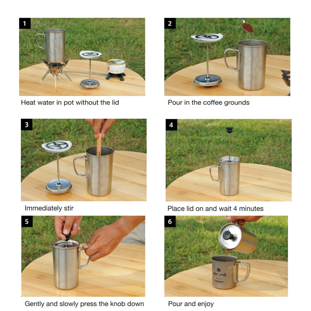 Snow Peak Titanium Café Press 3cups 7 Snow Peak Titanium Café Press 3cups - Image 5
