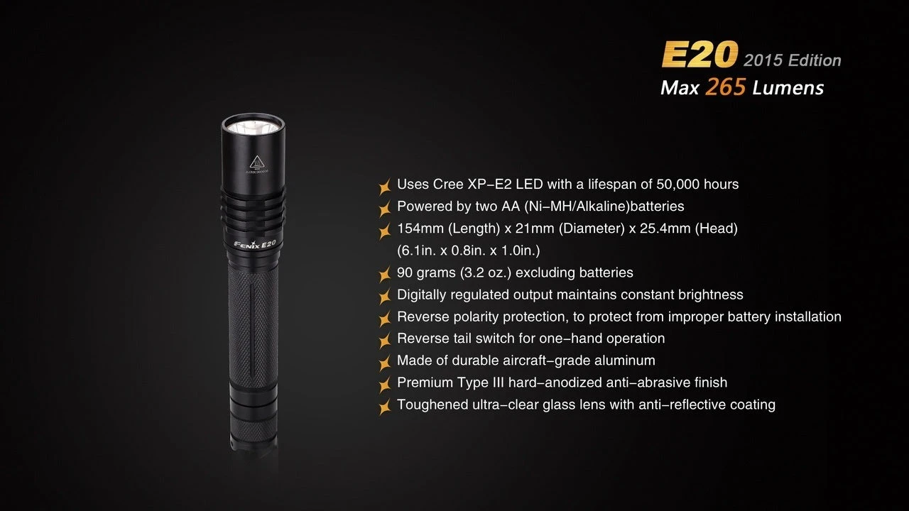 Fenix E20 XP-E2 LED Flashlight (2015 EDITION) 6 Fenix E20 XP-E2 LED Flashlight (2015 EDITION) - Image 4