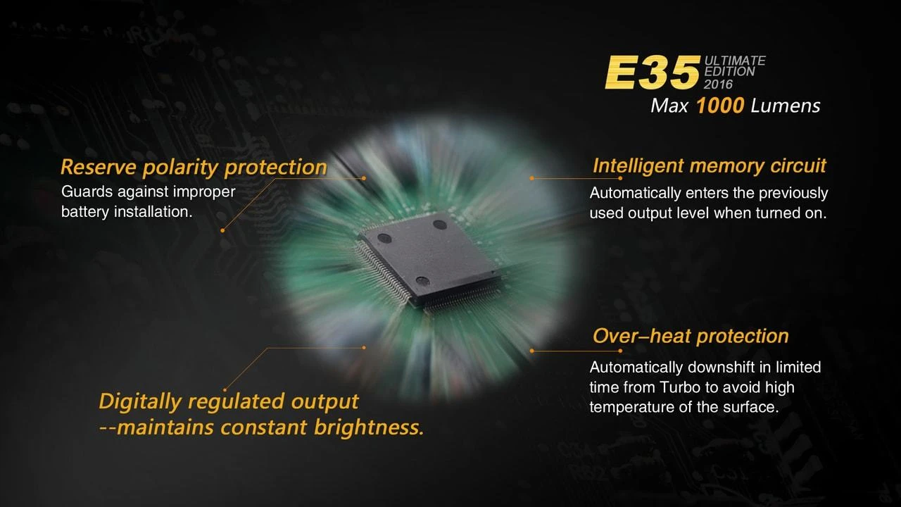 Fenix E35 XL-L2 UE LED Flashlight Black 2016 Version 14 Fenix E35 XL-L2 UE LED Flashlight Black 2016 Version - Image 12