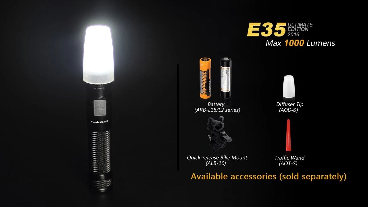Fenix E35 XL-L2 UE LED Flashlight Black 2016 Version 15 Fenix E35 XL-L2 UE LED Flashlight Black 2016 Version - Image 13