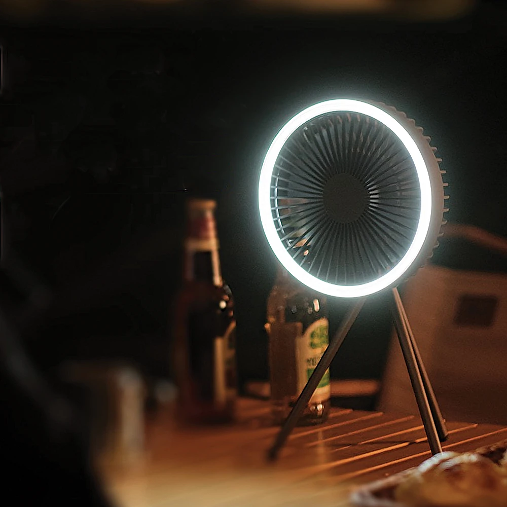 Tripod Fan With White Ring Light USB Rechargeable 12 Tripod Fan With White Ring Light USB Rechargeable - Image 10