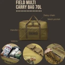 KZM Field Multi Carry Bag 70L & 80L -Roam Ready Features 70L