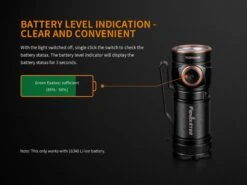 Fenix E18R XP-L Hi Led Flashlight Black 750 Lumen -Roam Ready Fenix E18R EDC Flashlight battery level