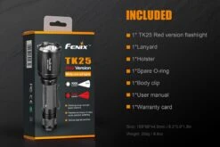 Fenix TK25 RED LED Flashlight -Roam Ready Fenix TK25 Red Tactical Flashlight included