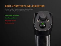 Fenix TK35 2018 XHP35 HI LED Flashlight 1300LM Black -Roam Ready Fenix TK35 2018 Flashlight battery level 1