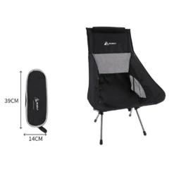 Hewolf Space Medium Aluminum Alloy Foldable Chair -Roam Ready HW J2049 BLK 3