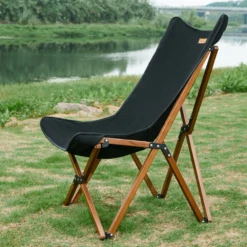 Hewolf Foldable Wooden Chair - Large -Roam Ready HW J2058BIG BLK 03