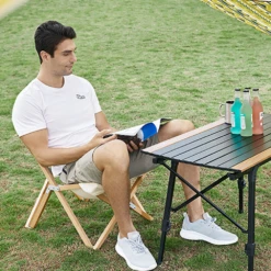 Hewolf Foldable Wooden Chair - Small -Roam Ready HW J2058S KHA 02