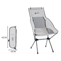 Hewolf Space Large Aluminum Alloy Foldable Chair -Roam Ready HW J2072 GRY 2