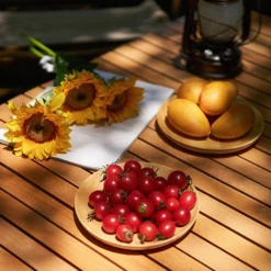 Hewolf Foldable Large Wooden Egg Roll Table -Roam Ready HW J2097 03