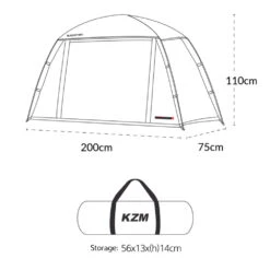 [NEW] KZM Black Cot Tent II -Roam Ready K221T3T01 08