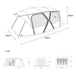KZM New X9 Tent -Roam Ready K221T3T12 Dimension