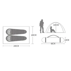 Hewolf 2 Person Double Layer Aluminum Pole Tent 16 Hewolf 2 Person Double Layer Aluminum Pole Tent -Roam Ready MON 1595 GRN 7