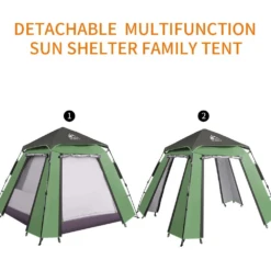 Hewolf Auto 3-4 Person Tent - Green -Roam Ready MON 1654 GRN 11