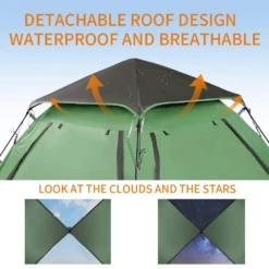 Hewolf Auto 3-4 Person Tent - Green -Roam Ready MON 1654 GRN 6