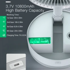 P10 Folding Retractable Camping Fan - White -Roam Ready P10 10 600x600 c34dc6c3 537e 4a69 a06a cc2971177e45