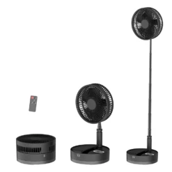 P10 Folding Retractable Camping Fan - Black -Roam Ready P10 5