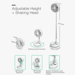 P10 Folding Retractable Camping Fan - White -Roam Ready P10 8 600x600 38f0fc03 66f0 4e03 bba0 337f0df8c726