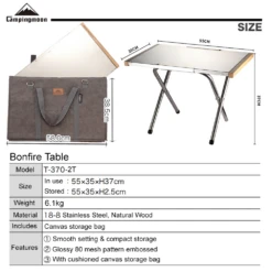 Campingmoon Bonfire Foldable Table -Roam Ready T 370 2T 5
