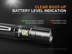 Fenix UC35 V2.0 XP-L HI V3 USB Rechargeable LED Flashlight -Roam Ready UC35 V2 flashlight Battery Level