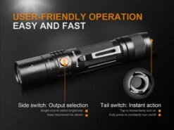 Fenix UC35 V2.0 XP-L HI V3 USB Rechargeable LED Flashlight -Roam Ready UC35 V2 flashlight Switches